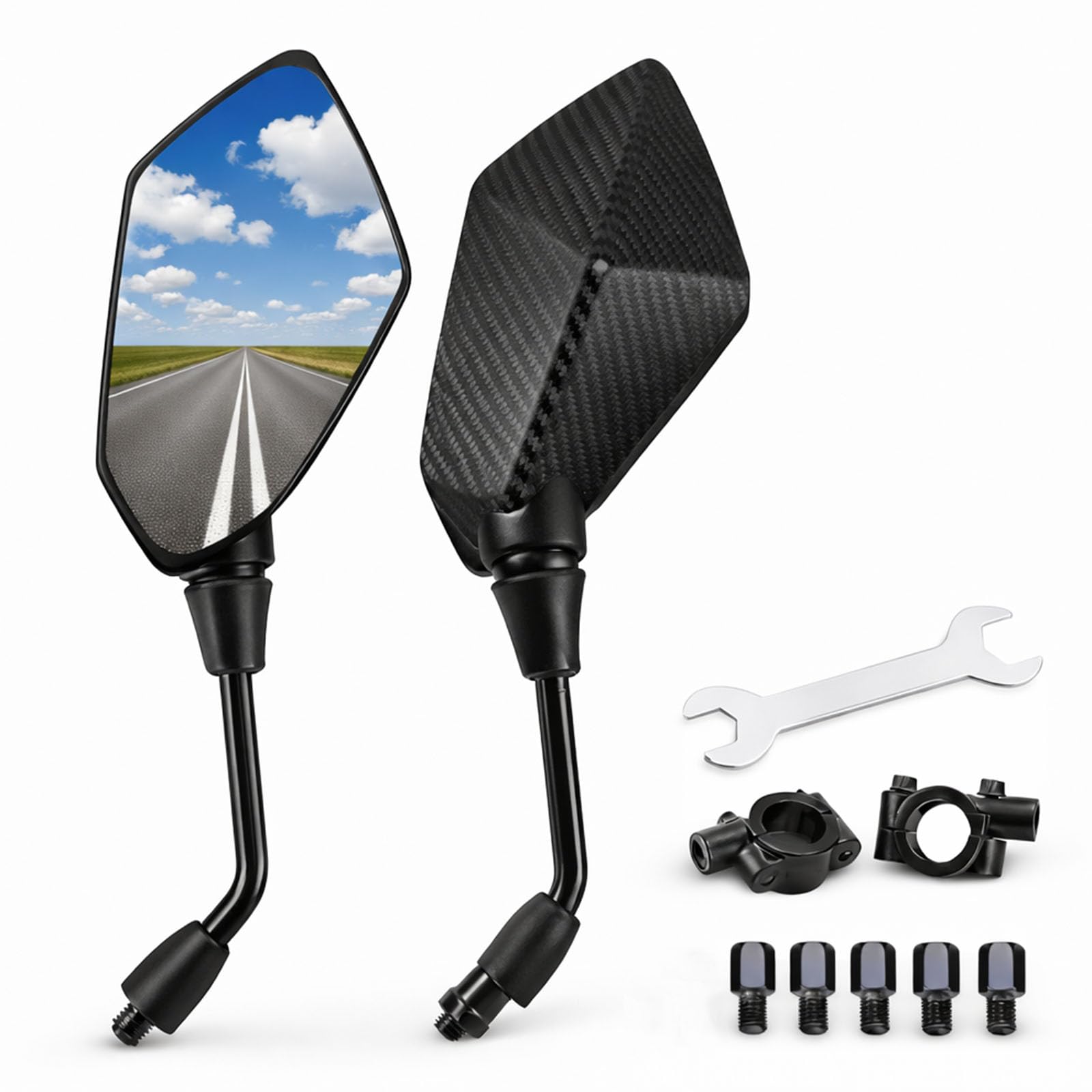 Amazon | MAKGAGAAI バイク用ハンドルバーミラー 左右セット 8mm/10mm